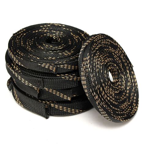 1PC 5/10M Black Insulated Braided Cable Sleeving Wire Cable Protection ...