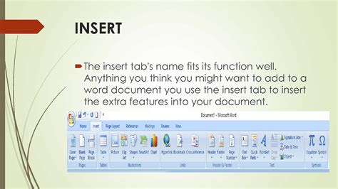 SOLUTION: Insert tab in ms word ppt - Studypool