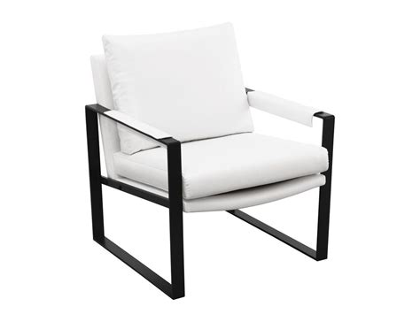 Samual White Accent Chair With Black Frame