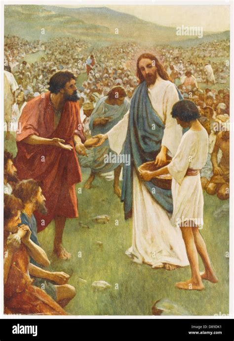 Jesus Feeds 5000 Stock Photo - Alamy