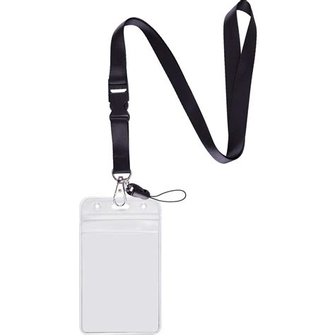 Buy YOUOWO 1 Pack ID Badge Holder with Black Lanyards Neck Strap Detachable Buckle Enhanced ...