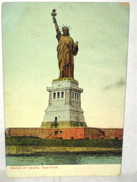 A New York postcard from 1908 showing the original copper color of the ...