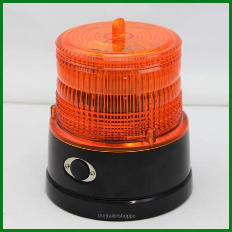 Battery Operated Amber LED Strobe Light Magnetic Mount - The Trailer Shoppe