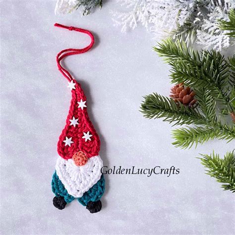 Christmas Gnome Ornament, Free Crochet Pattern – GoldenLucyCrafts