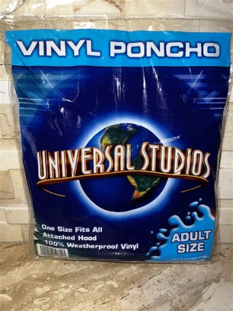 UNIVERSAL STUDIOS ADULT Poncho Raincoat Hood Rain Weatherproof Vinyl One Size $10.79 - PicClick