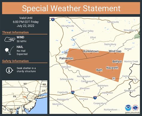 NWS Mount Holly on Twitter: "A special weather statement has been issued for Nazareth PA ...