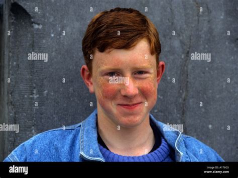 Red Irish Ireland smile Boy Portrait Face Teenager Stock Photo - Alamy