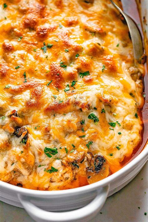 Garlic Mushrooms Chicken Casserole with Parmesan | Paleo slow cooker recipes, Chicken recipes ...