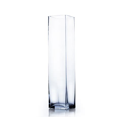 4" x 16" Block Glass Vase - 12 Pieces - Events Wholesale