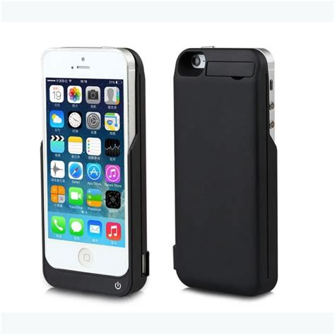 Black Charger case for iPhone 5,5S,SE 4200mAh backup battery Wireless ...