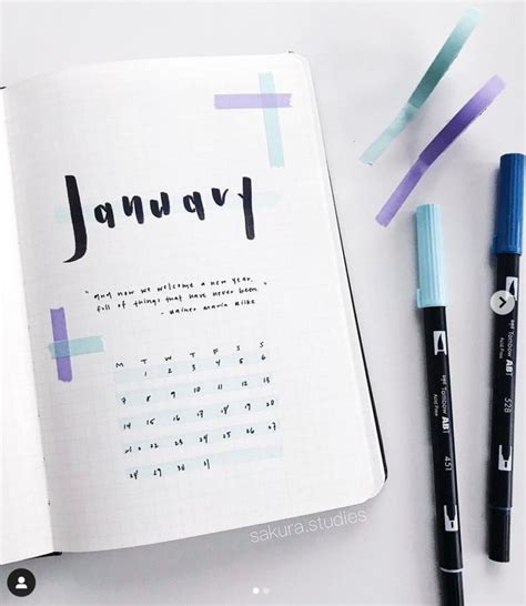 January Bullet Journal Cover Page Ideas - The Smart Wander