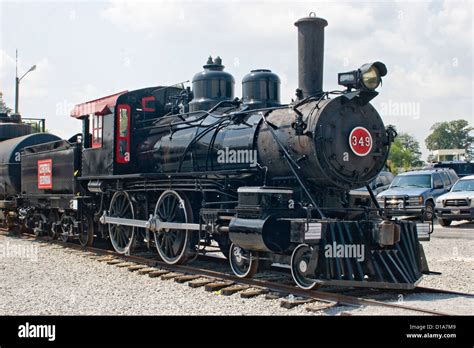 Central of Georgia 4-4-0 steam locomotive on display outside a railroad museum Stock Photo - Alamy