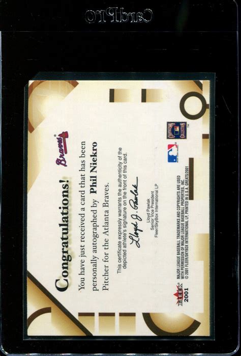 2001 FLEER GREATS OF THE GAME PHIL NIEKRO AUTOGRAPH NMMT *317152 | eBay