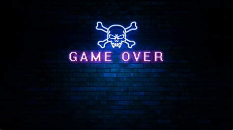 Game Over Skull Neon Light Sign by IANM35 | VideoHive Laptop Wallpaper Desktop Wallpapers ...