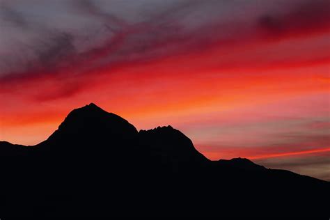 Sunset Mountains Red Sky , Nature, Backgrounds, and, red mountains HD ...