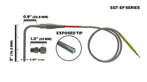 EGT Probe Exhaust Gas Temperature Sensor - 3/16" Diameter