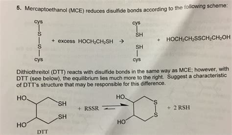 Solved Mercaptoethanol (MCE) reduces disulfide bonds | Chegg.com