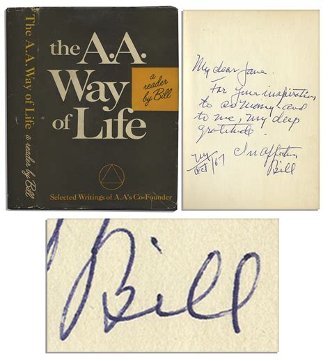 Lot Detail - Alcoholics Anonymous Co-Founder Bill Wilson Signed First ...