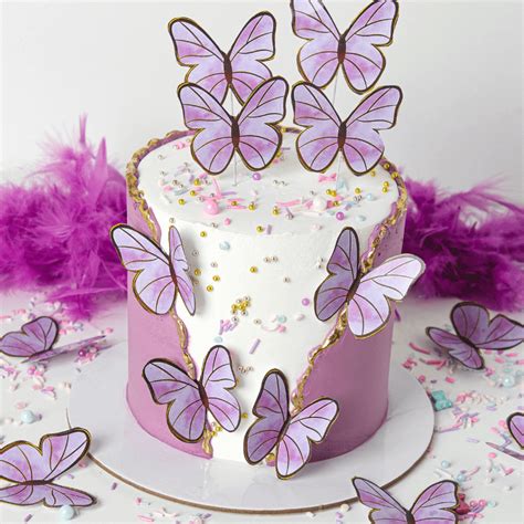 Indulge in Intricate Sweetness with a Purple Butterfly Cake