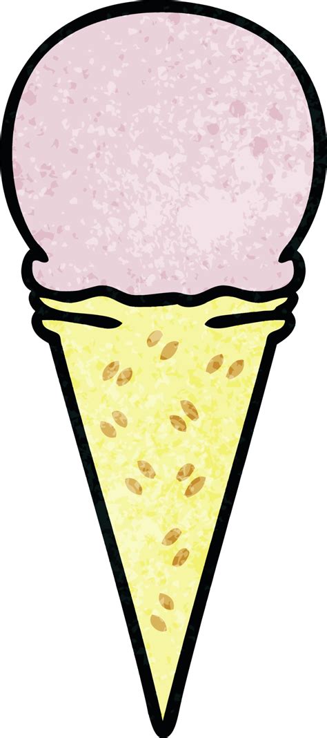 quirky hand drawn cartoon strawberry ice cream cone 39177971 PNG