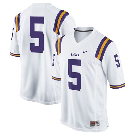 #5 LSU Tigers Nike Game Football Jersey - White