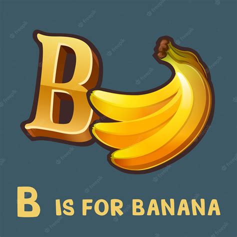 Premium Vector | Children alphabet letter B and banana