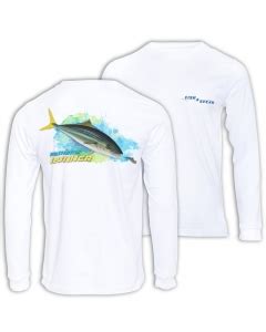 Shop Online Fish2spear Long Sleeve Performance Shirt - Fish On Sleeves - White with Black Sketch ...