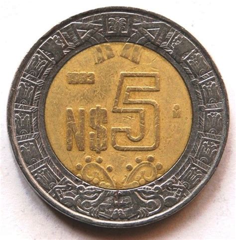 Mexico 5 Nuevos Pesos 1993 Bi-metal KM#552 | Valuable coins, Sell old coins, Mexican peso