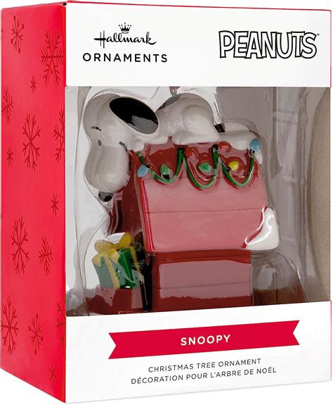 Hallmark Peanuts Snoopy on Holiday Doghouse Christmas Ornament New Wit ...