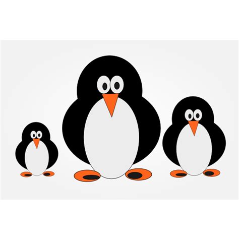 Penguin family clip art in color | Free SVG