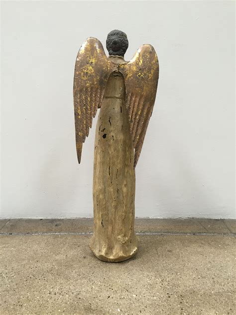 Tall angel sculpture with gold metal wings #angel #wing #gold #angelwings #angelic #sculpture ...