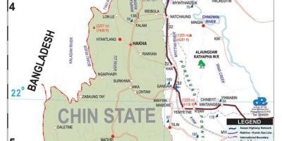 Chin state Myanmar map - Map of chin state Myanmar (South-Eastern Asia ...