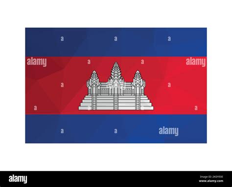 Vector illustration. Official ensign of Cambodia. National flag in red ...