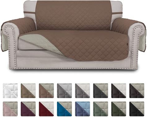 Easy-Going Reversible Sofa Slipcover Water Resistant Couch Cover, Loveseat Size, Brown/Beige ...