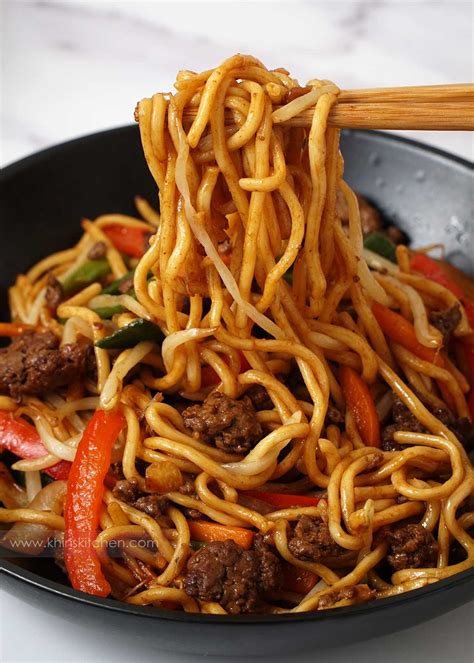 Easy Beef Chow Mein | Khin's Kitchen ( Ground Beef Noodle Stir Fry )