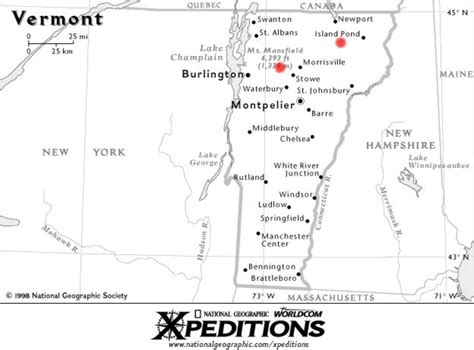 Map of Vermont, Lake Willoughby