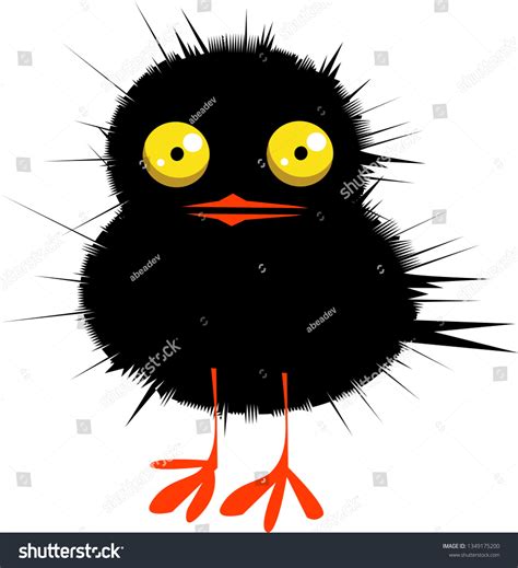 Cute Little Black Chicken Cartoon Vector Stock Vector (Royalty Free ...