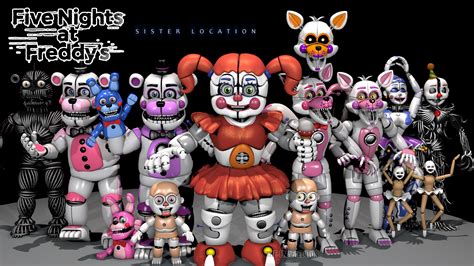 [SFM FNAF] All FNaF Sister location characters V4 by The-FNaF-editor on ...