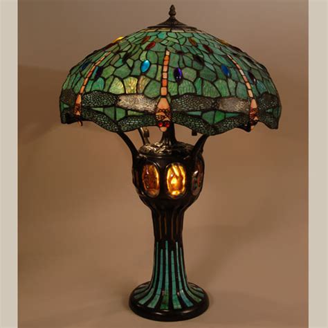 Mission Oak Furniture | Arts & Crafts Movement | Accessories | Tiffany Style Dragonfly Lamp ...