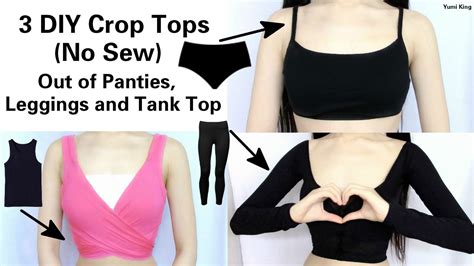 3 Amazing No Sew DIY Crop Tops Out of Panties, Leggings and Tank Top - YouTube