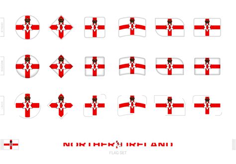 Northern Ireland flag set, simple flags of Northern Ireland with three ...