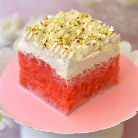 Eggless Rose Milk Cake | Eggless Rose Milk Tres Leches Cake - Cooking From Heart