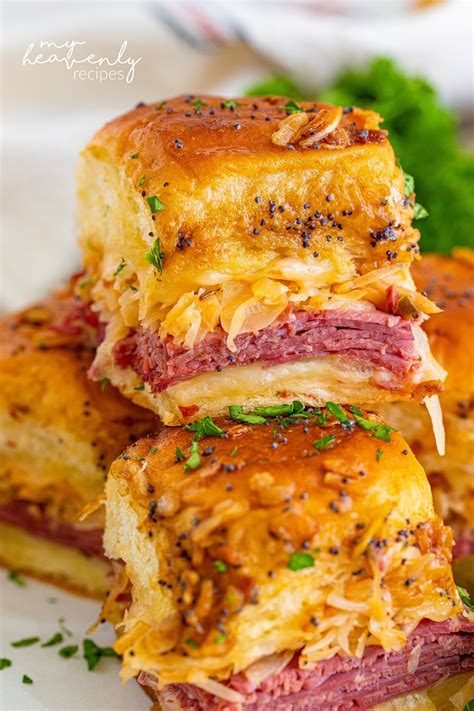 Reuben Sliders Recipe - My Heavenly Recipes