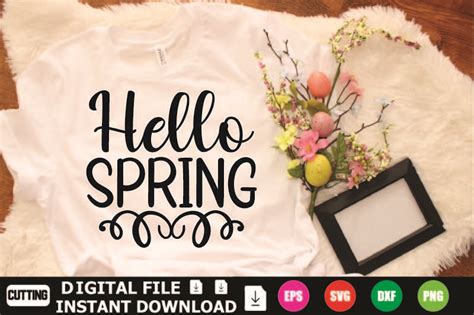 Hello Spring Graphic by DesignShop24 · Creative Fabrica