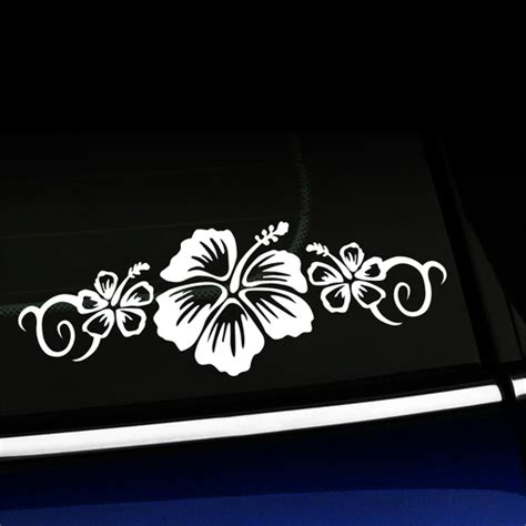 Hibiscus Flower Trio - Vinyl Car Decal