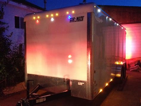 2013 CarMate 100% Solar Heated and Cooled Over The Top Cargo Trailer : Trailer lights coming along