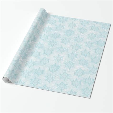 Pretty Light Blue Snowflakes Wrapping Paper | Zazzle.ca