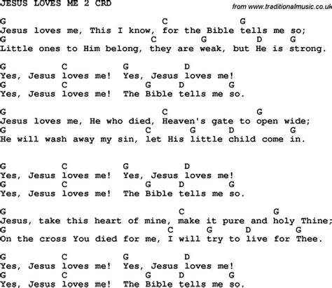 Christian Chlidrens Song Jesus Loves Me 2 CRD Lyrics & Chords | Ukulele ...