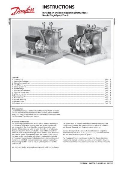 INSTRUCTIONS - Danfoss