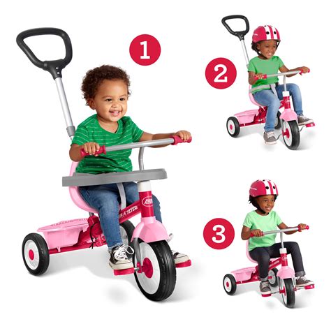 Radio Flyer, 4-in-1 Stroll 'N Trike With Activity Tray, Pink Gray, Tricycle | lupon.gov.ph